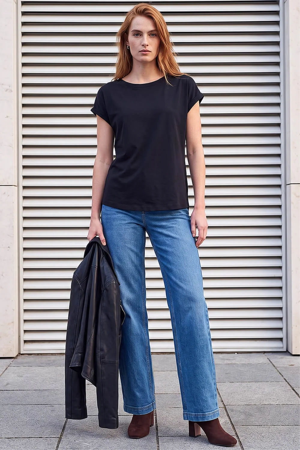 Roman Black Plain Stretch Cotton Jersey T-Shirt - 22 Image 2