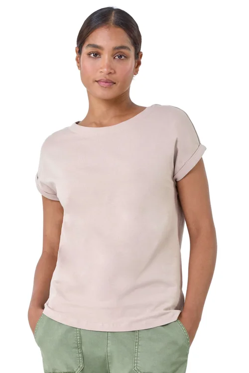 Roman Natural Plain Stretch Cotton Jersey T-Shirt - Size 16 Image 2