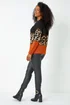 Roman Rust Petite Animal Colourblock Stretch Jumper - Size 14 Image 3