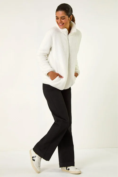 Roman White Soft Sherpa Fleece Jacket - XL Image 4