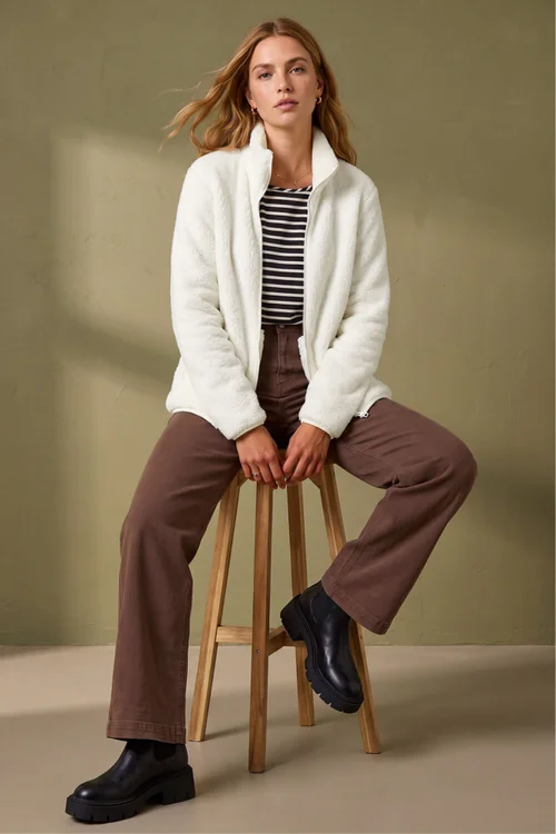 Roman White Soft Sherpa Fleece Jacket - XL Image 1