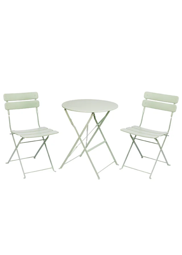 Premier Decorations Sage Green Reims 2 Seater Metal Bistro Set