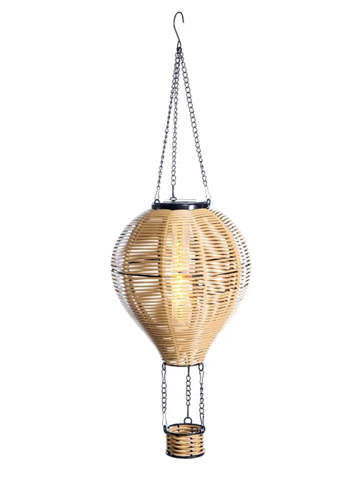 Premier Decorations 24 LED Solar Rattan Look Hanging Balloon Light - One Size Image 1
