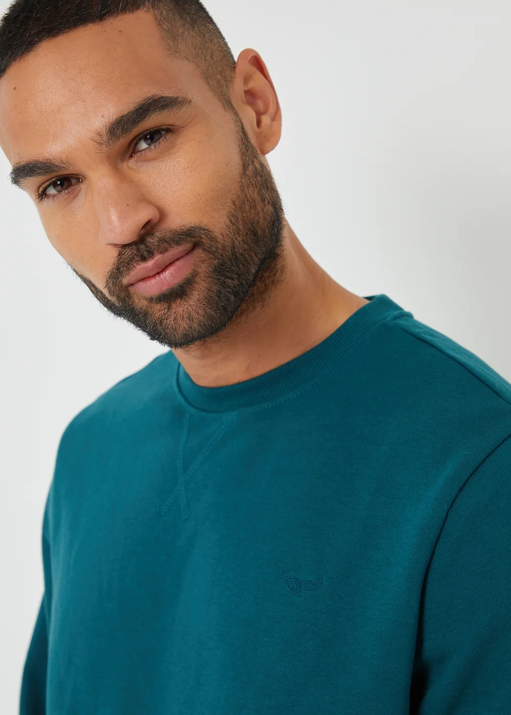 Threadbare Dark Green Cotton Blend Satsuma Crew Neck Sweatshirt - L Image 3