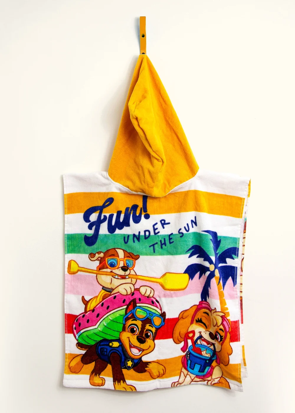 Paw Patrol Yellow Sunny Stripe Poncho - One Size Image 2