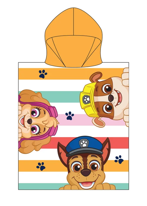 Paw Patrol Yellow Sunny Stripe Poncho - One Size Image 4
