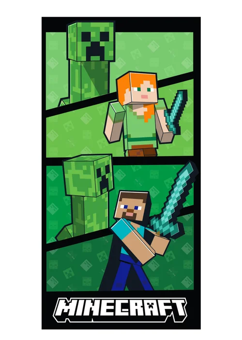 Minecraft Green Plater Beach Pool 100% Cotton Towel - One Size Image 4