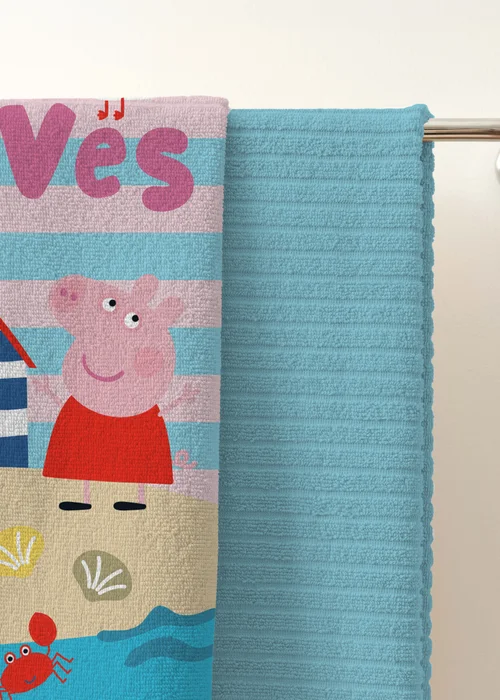 Peppa Pig Blue Waves Beach Pool Towel - One Size Image 3
