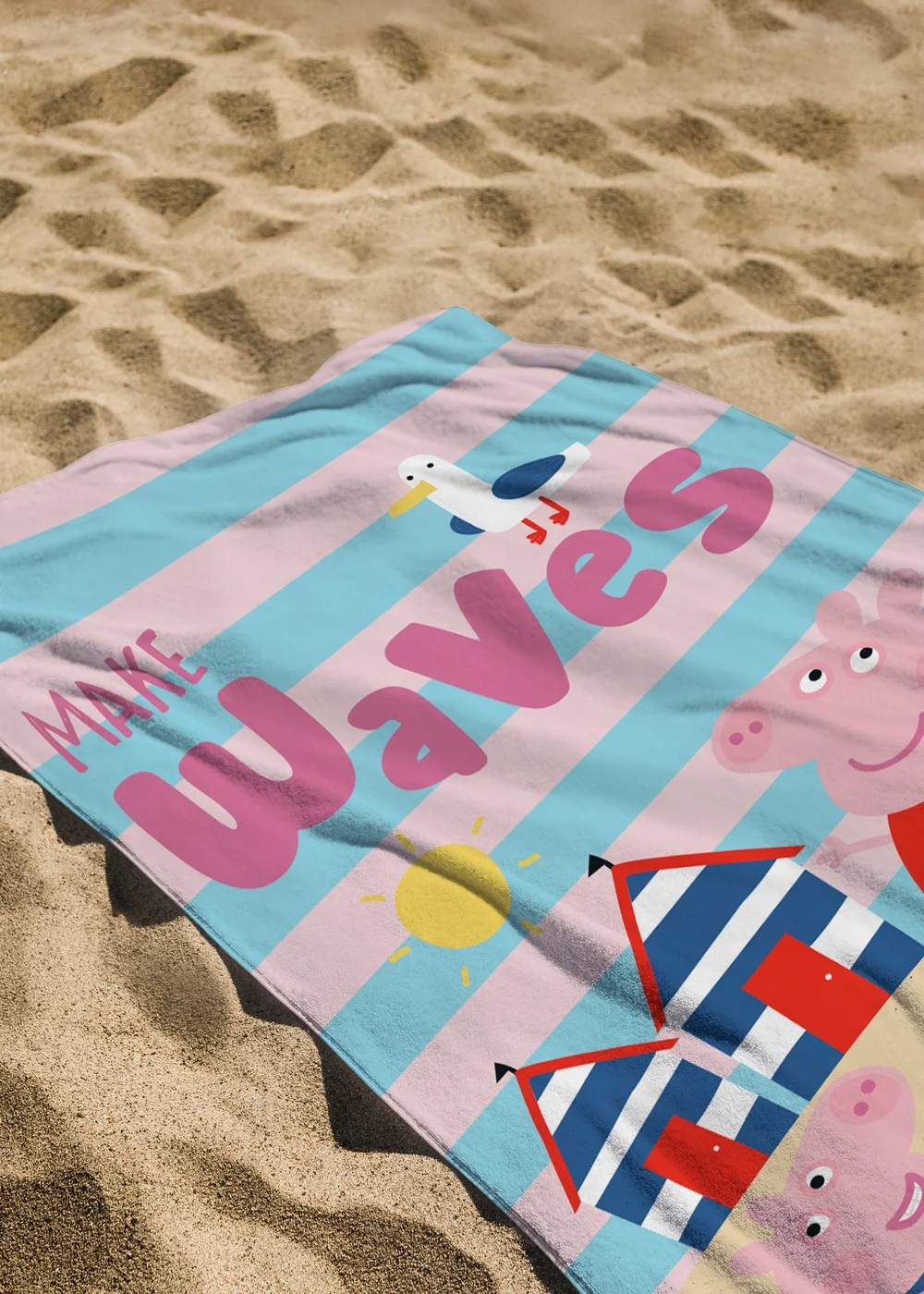 Peppa Pig Blue Waves Beach Pool Towel - One Size Image 2