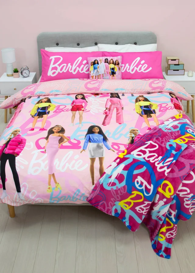 Barbie Pink Unboxed Brushed Microfibre Duvet Cover Set