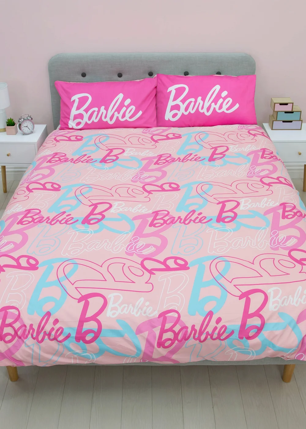 Barbie Pink Unboxed Brushed Microfibre Duvet Cover Set - Single Image 2
