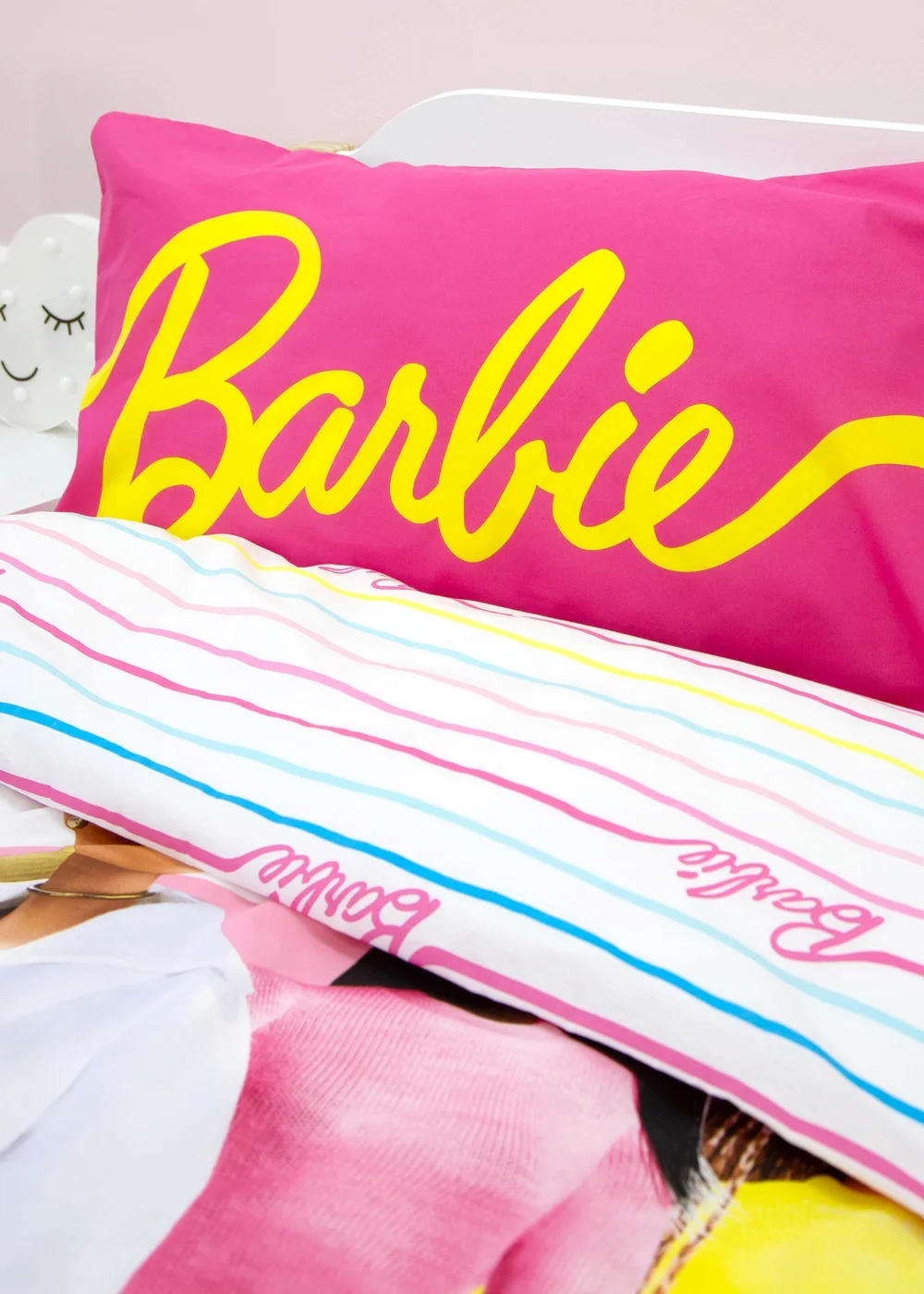 Barbie Pink Unboxed Stripe Polycotton Duvet Cover Set - Single Image 4