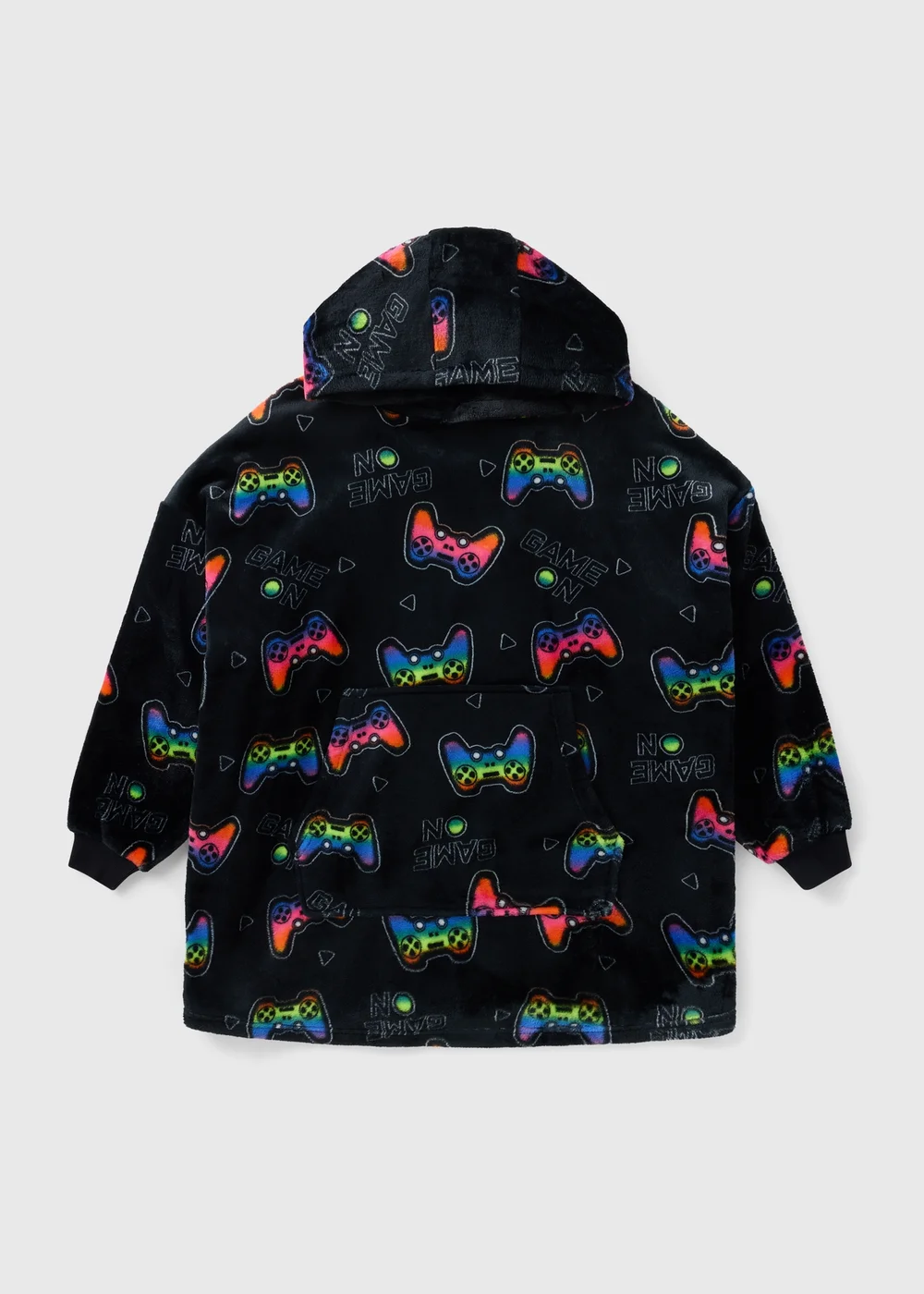 Boys Black Gaming Snuggle Hoodie (3-13yrs) - Small Image 1