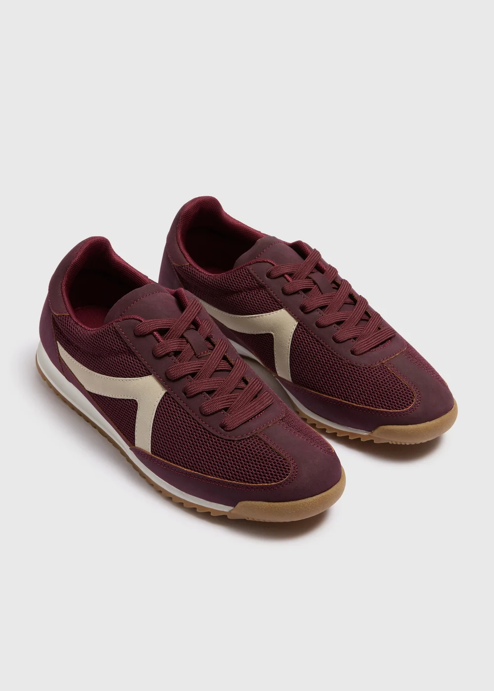 Burgundy Retro Trainers - Size 4 Image 1