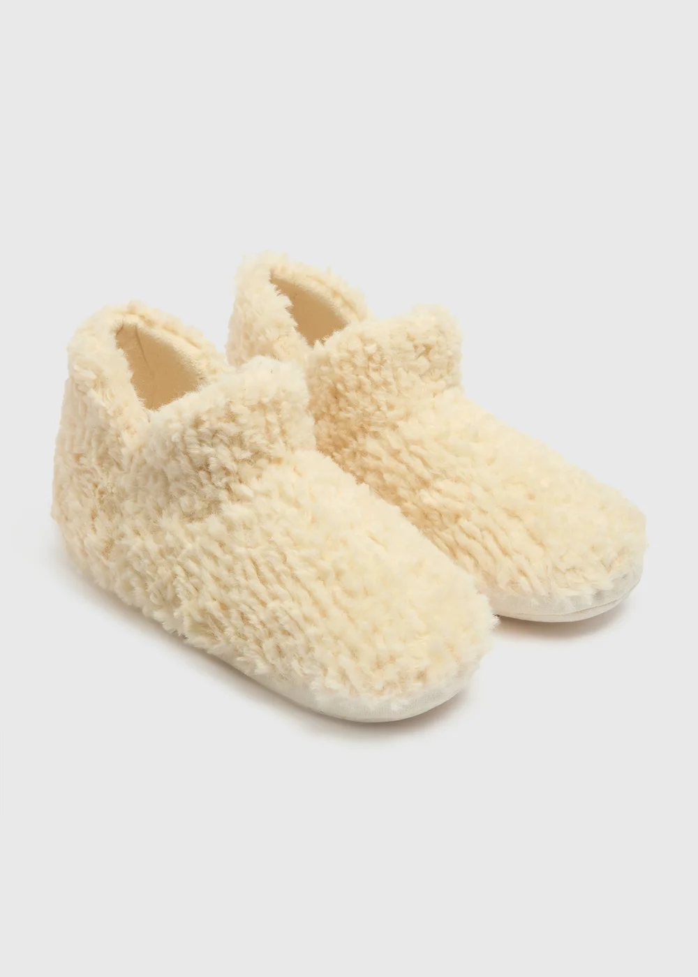 Cream Slipper Boots - Medium Image 1
