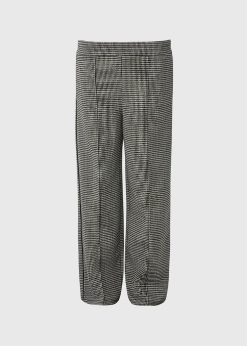 Brown Check Ponte Wide Leg Trousers - Size 28 31 leg Image 3