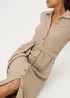 Papaya Petite Taupe Textured Shirt Midi Dress - 6 Image 2