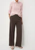 Brown Formal Waistband Trousers - Size 18 31 leg Image 1
