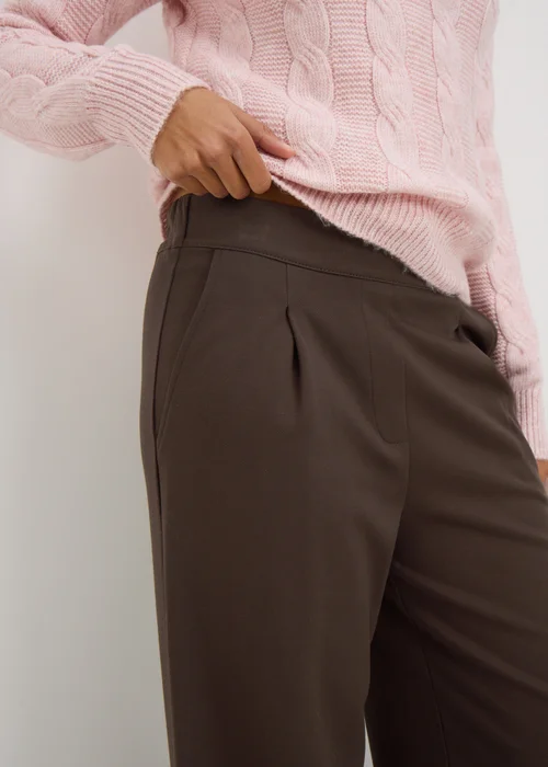 Brown Formal Waistband Trousers - Size 18 31 leg Image 2