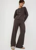 Chocolate Soft Touch Co Ord Trousers - Size 26 29 leg Image 1