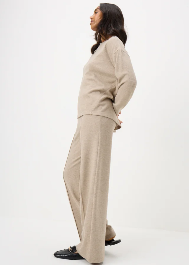Beige Soft Touch Co Ord Trousers