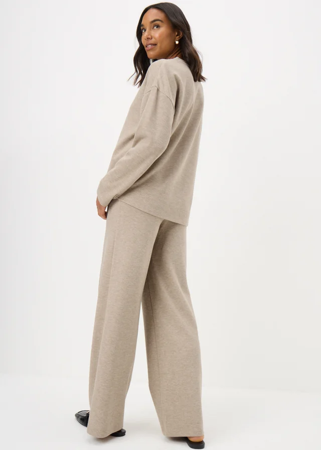 Beige Soft Touch Co Ord Trousers