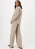 Beige Soft Touch Co Ord Trousers - Size 24 29 leg Image 2