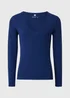 Navy V-Neck Long Sleeved Fitted T-Shirt - Size 28 Image 4
