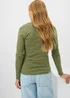 Khaki Fitted V-Neck T-Shirt - Size 28 Image 3