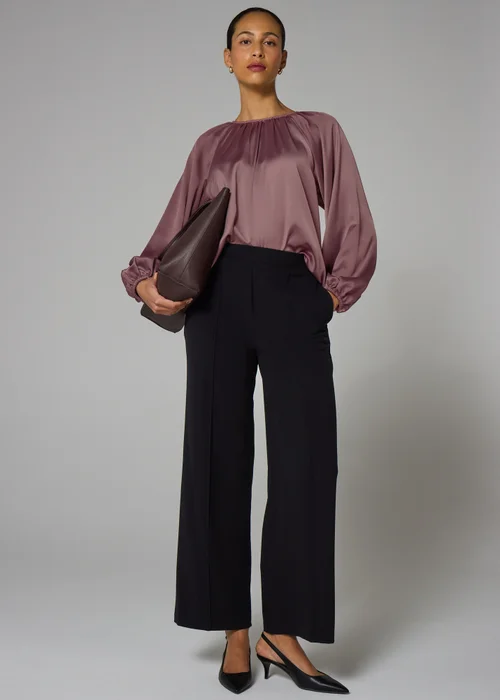 Et Vous Mauve Satin Blouse - Size 22 Image 2