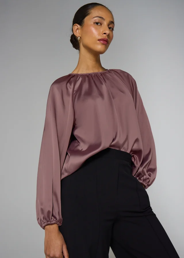 Et Vous Mauve Satin Blouse