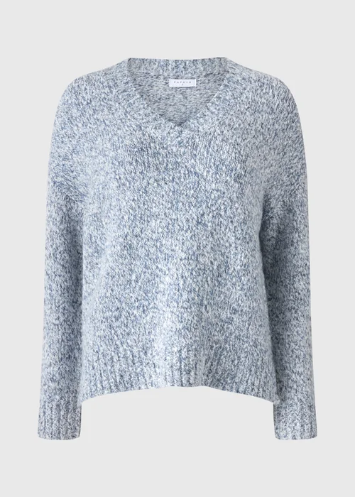 Denim Blue V-Neck Twist Jumper - S Image 4