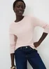 Pink Long Sleeve Fitted Top - Size 28 Image 1