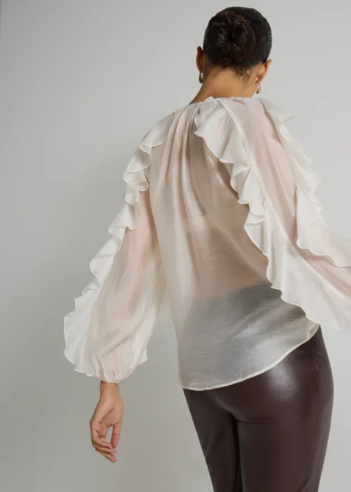 Et Vous Cream Frill Blouse - 8 Image 3