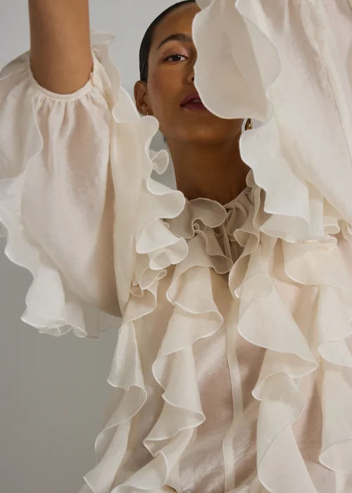 Et Vous Cream Frill Blouse - 8 Image 2