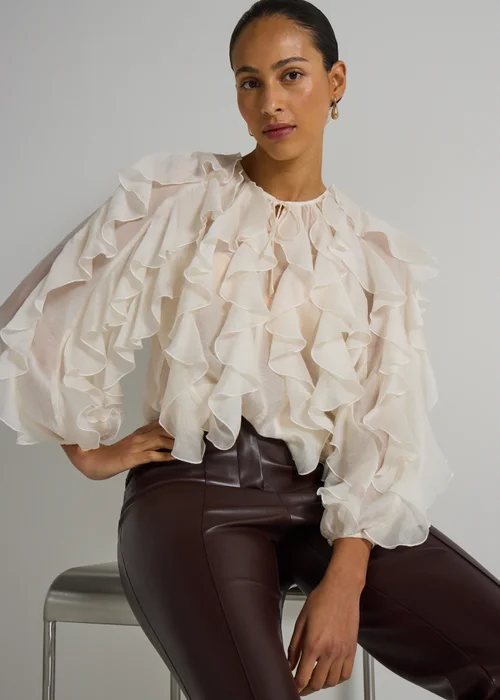Et Vous Cream Frill Blouse - 8 Image 1