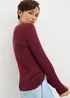 Burgundy Fitted Long Sleeve Top - Size 28 Image 3