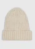Baby Oatmeal Knitted Beanie (Newborn-24mths) - Age 6 - 12 Months Image 1