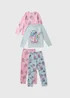 Disney 2 Pack Girls Blue Stitch Pyjama Set (4-13 yrs) - Age 13 Years Image 1