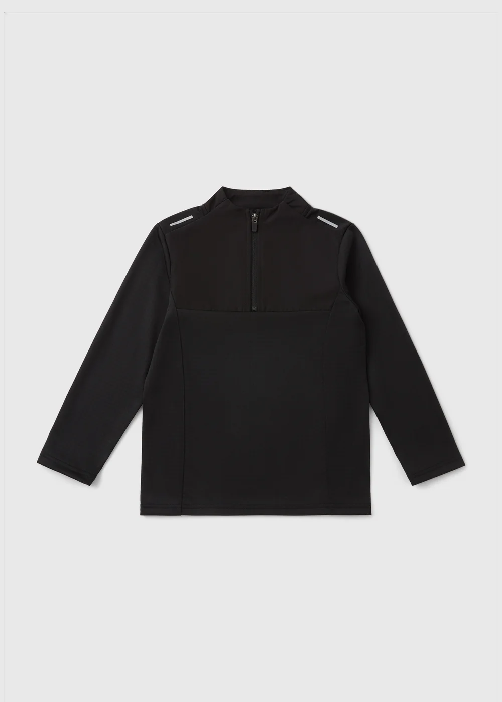 Boys Black Sport Half Zip Co Ord Top (7-15yrs) - Age 7 Years Image 1