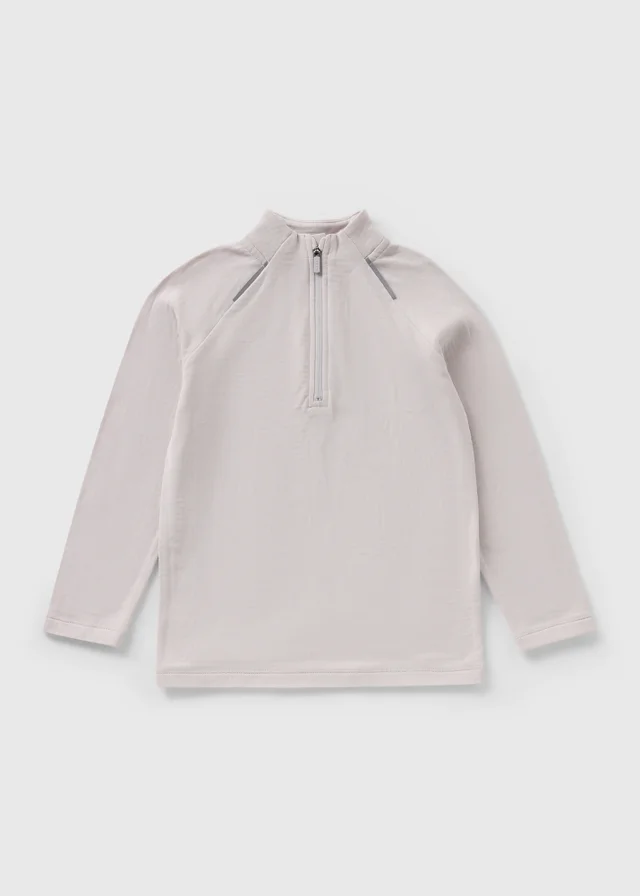 Boys Grey Sports Half Zip Top (7-15yrs)