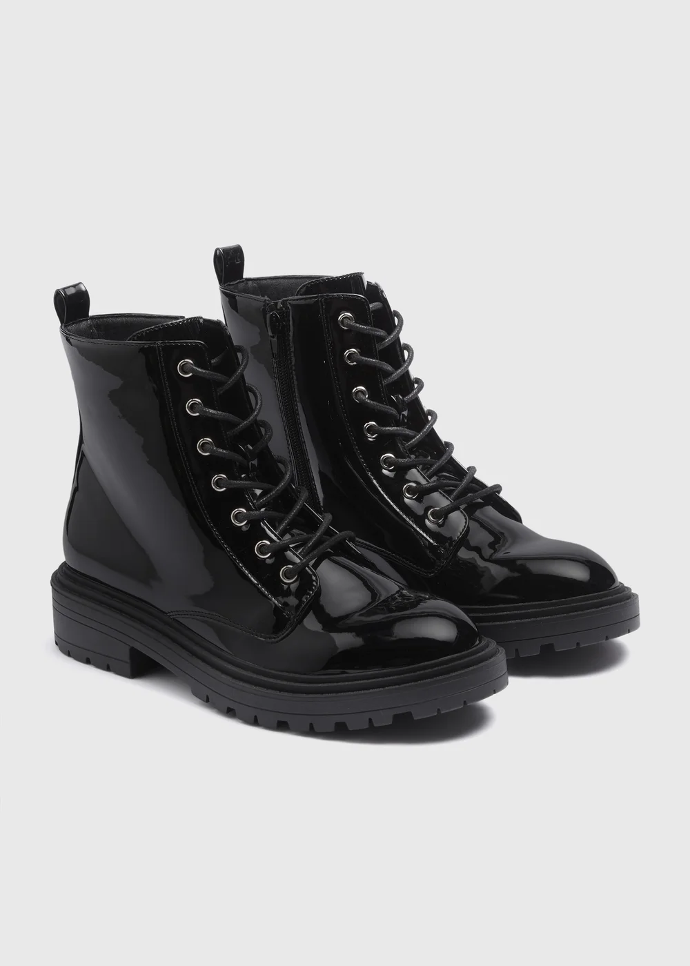 Black Lace Up Boots - Size 3 Image 1