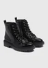 Black Lace Up Boots - Size 3 Image 1