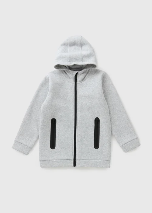 Souluxe Boys Grey Sports Zip Up Hoodie (7-15yrs) - 7 Yrs Image 1