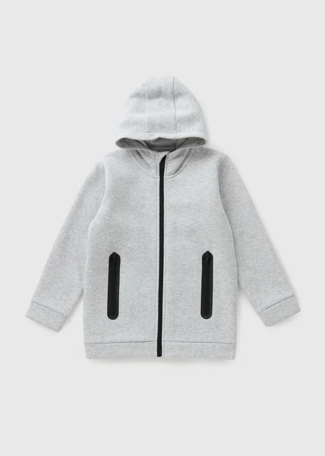 Boys Grey Sports Zip Up Hoodie (7-15yrs)