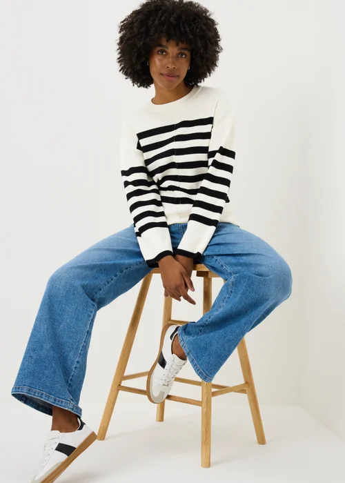 Cream Stripe Jumper - XXL Image 2