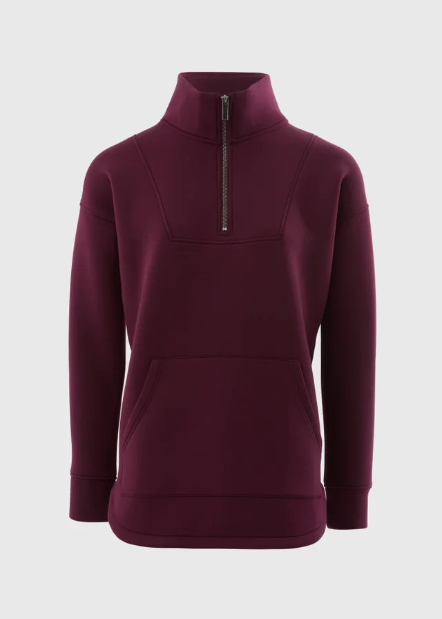 Souluxe Burgundy Half Zip Top