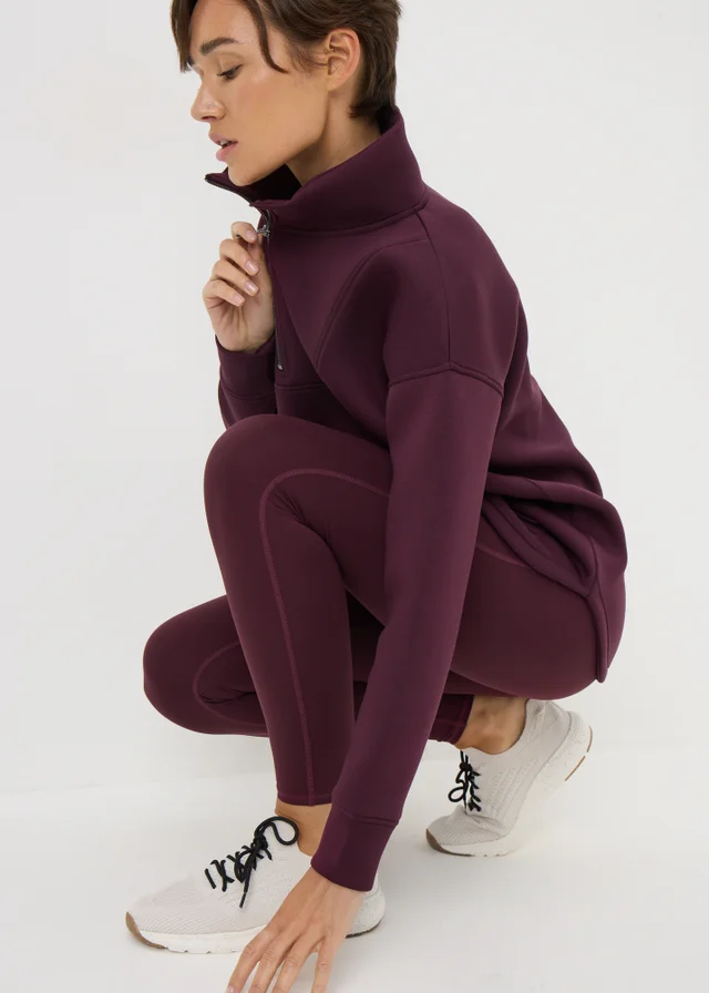 Souluxe Burgundy Half Zip Top
