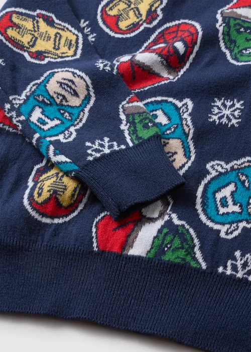 Marvel Boys Navy Christmas Knit Jumper (1-13yrs) - 1 to 1 half years Image 2