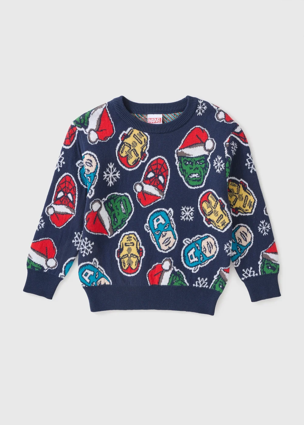 Marvel Boys Navy Christmas Knit Jumper (1-13yrs) - 1 to 1 half years Image 1